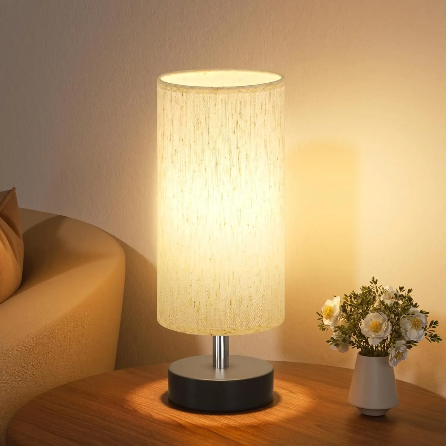 Small Bedroom Table Lamp - Nightstand Lamp, Minimalist Nightstand Lamp, Table Lamp for Living Room, Office, Dormitory