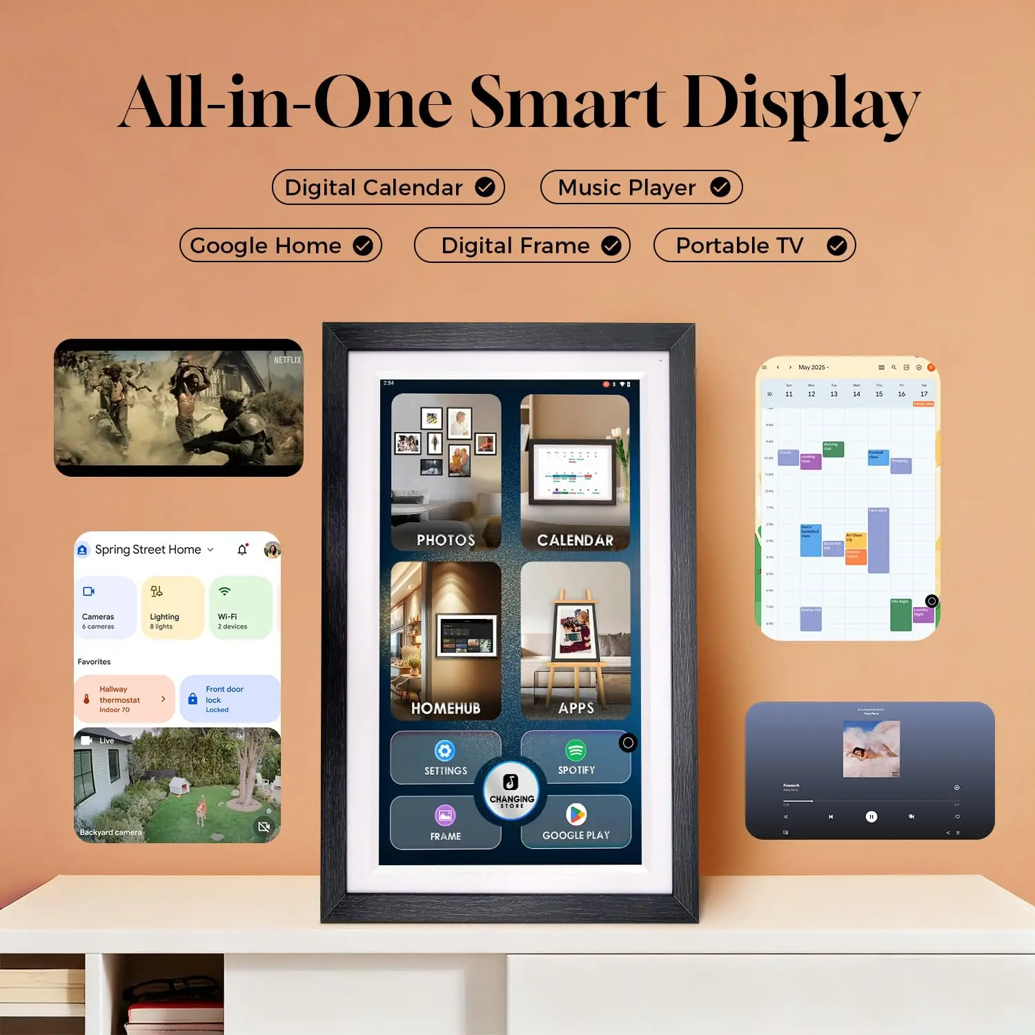 15.6 Inch Digital Calendar Wall Touch Screen Chore Chart, 32GB Electronic Calendar + Smart Family Planner,  Gifts for Women Men, Christmas Gifts for Mom Dad