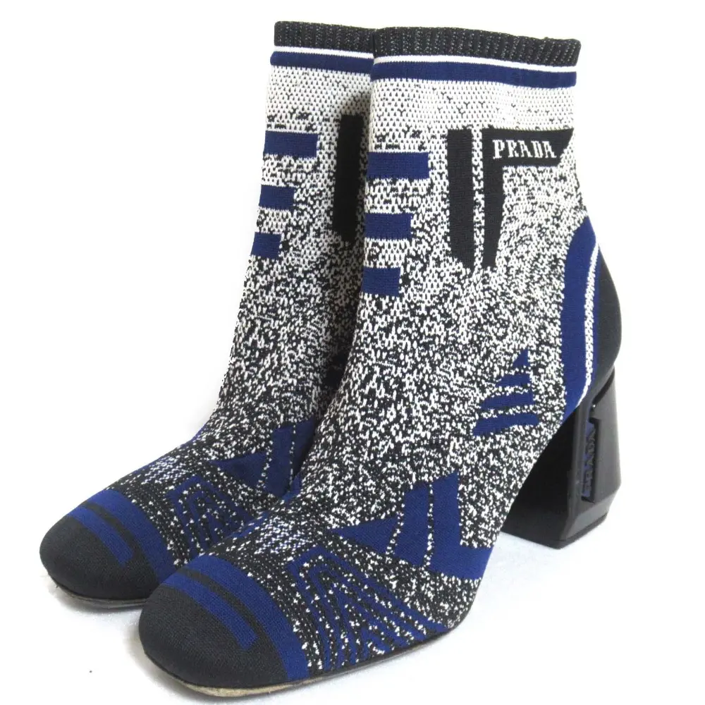 Pre-owned PRADA Others Small Leather Goods Knit Ankle Boots