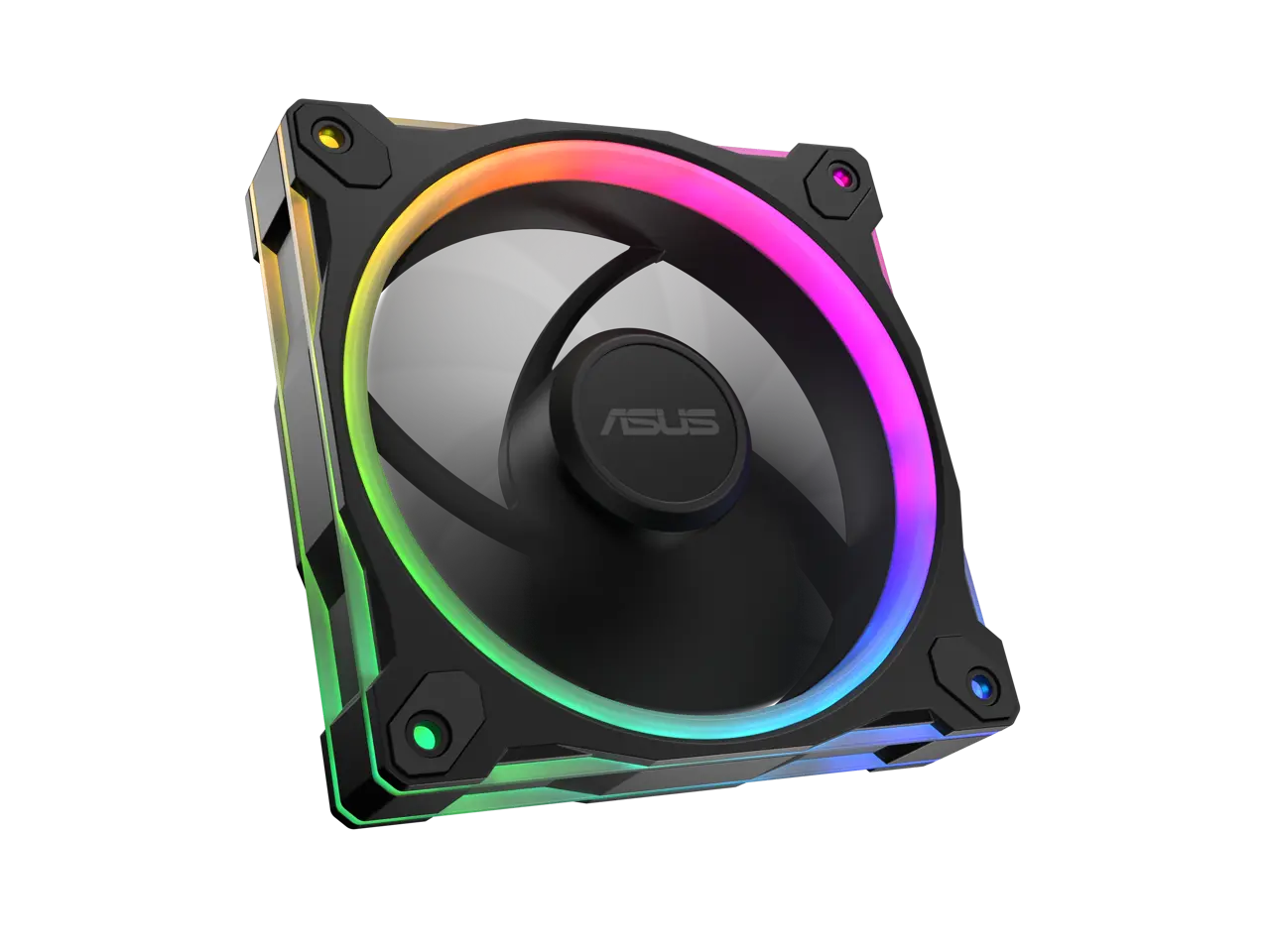 ASUS Prime MR120 ARGB fan black single pack, 28mm extra-thick frame, quiet, high-performance cooling with PWM control, 20 ARGB LEDs with dual-sided frame lighting, Aura Sync compatibility