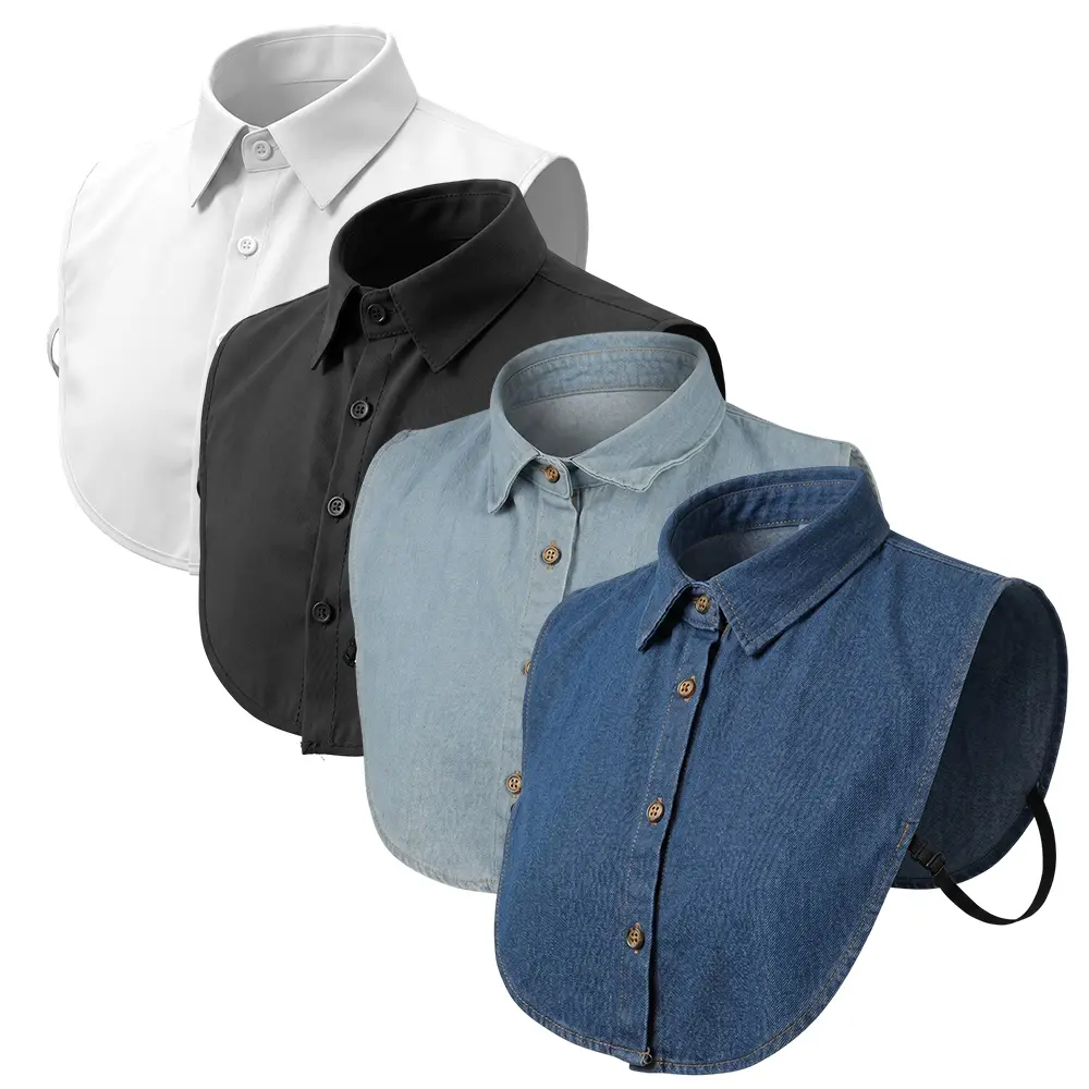 4pcs Detachable Shirt Collar | Multi-Functional Layering Accessory, Machine Washable All-Season Comfort Padding, for Daily & Halloween Outfit Styling, Fashion Shirt Accessories