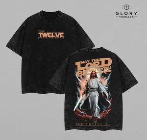 May The Lord Be With You Christian Washed T-Shirt, Jesus T-Shirt, Jesus Tee, Easter Tee, Christian Apparel Streetwear Gym Menswear Oversized Top Men or Women