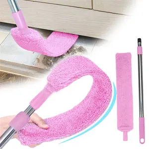 Adjustable Microfiber Long Handle Extendable Ceiling Dust Cleaning Brush Mop Home Extension Pole Metal Made Microfiber Ceiling Duster