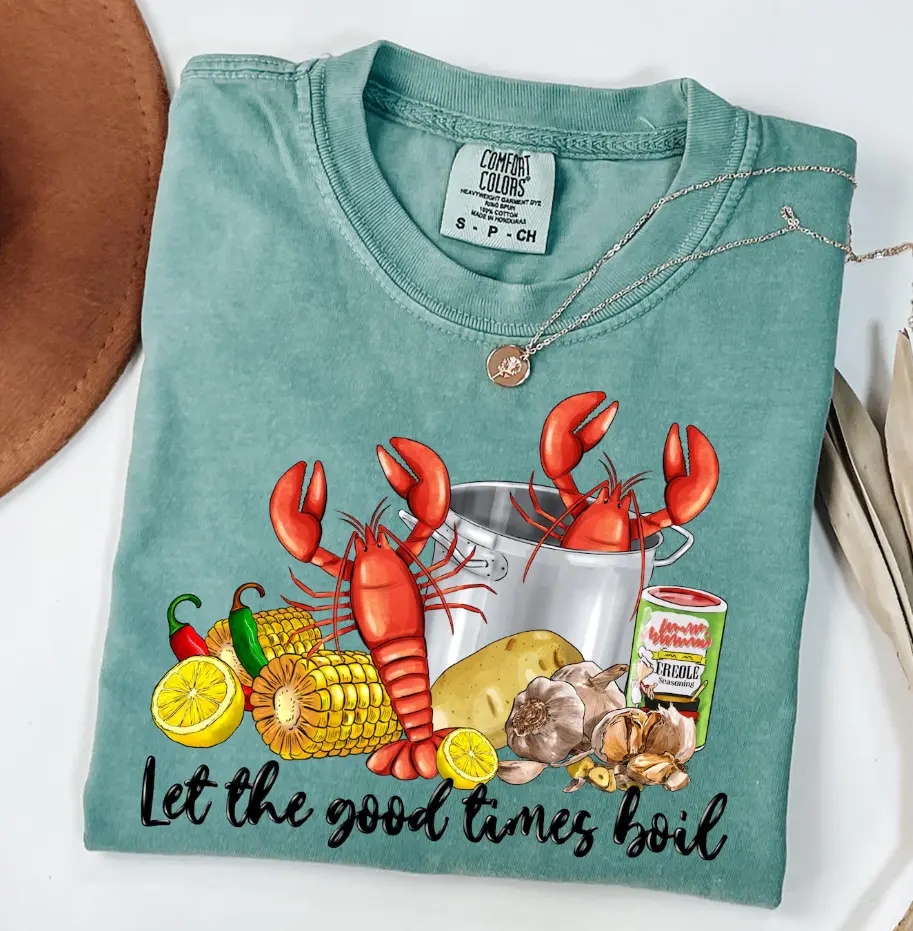 Comfort Colors Crawfish Boil Shirt: Cajun Seafood Lover Tee, Full Sizes, Full Colors