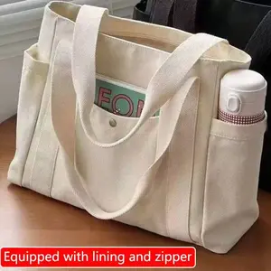 Unisex Canvas Bag for Daily Use, Perfect for Work, Shopping, Travel, School, Versatile Storage Solution, Suitable for All, Minimalist Casual Bag