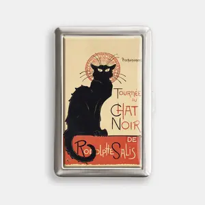 Le Chat Noir 100s or King Size Case Storage Box Card Holder Metal Wallet