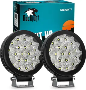Nilight 4-Inch LED Off Road Driving & Ditch Lights Set of 2 - 19LED Flood & Spot Beam Work Lights with EMC Protection, Waterproof for Trucks, SUVs, Off Road Lights