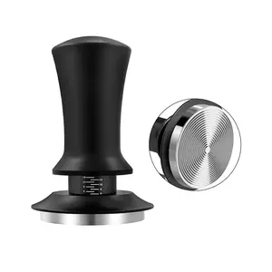 1pcs 51mm/53mm/58mm Coffee Tamper, Espresso Coffee Presser with Adjustable Spring Force, Stainless Steel Ripple Base, Aluminum Handle, Premium Barista Coffee Tamper with Calibrated Spring for Espresso Machine Accessories Espresso Tools