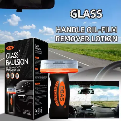 S-OGAS Automotive Handheld Oil Film Lotion (0.1L) - Compact and Easy to Carry Car Accessory, Car Stuff Windshield Cleaner, Degreaser Cleanser with Oil Removal, Hygienic No-Trace, Fast Cleaning; Check Homepage Video for Usage