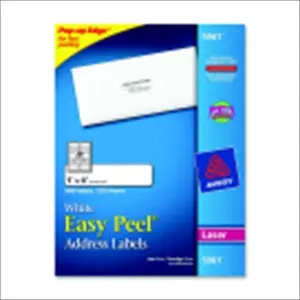 Avery 1054665 Rectangle Easy Peel Paper Mailing Label - Clear, 1 x 4 In. - Pack - 750
