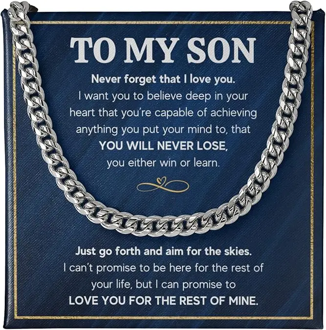 Unique Necklace For Son, From Loving Dad, Necklace Gifts From Mom, Son Jewelry For Milestones, To My Incredible Son