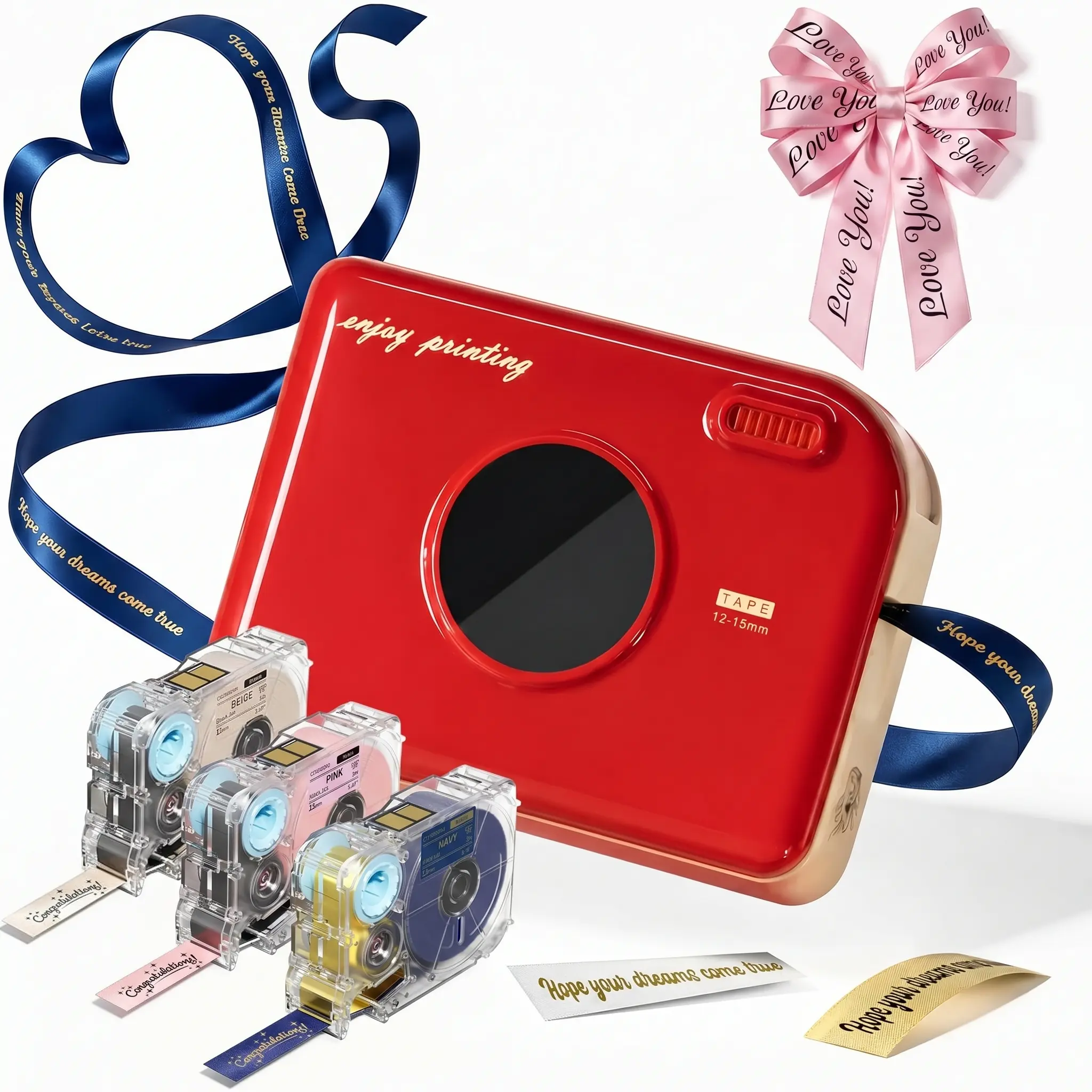 Phomemo A30 Thermal Transfer Ribbon & Label Printer – Bluetooth Portable Label Maker for DIY Gift Wrapping, Decorative Ribbon Printing, Ideal for Holidays, Weddings, Birthdays, Crafts & Small Business, Compatible with Phones & PC SummerVibes