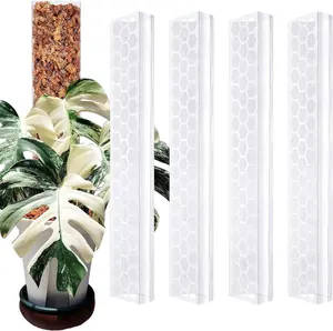 4/6 Pack Plastic Moss Pole for Monstera and Climbing Plants – Stackable Plant Support Stakes for Indoor Plants, Sphagnum Moss Compatible Poles for Aroids, Pothos, Philodendrons