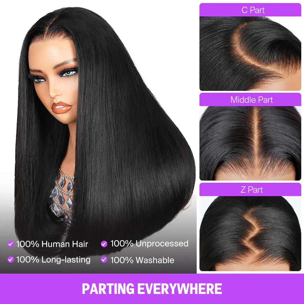 【Available in four colors】Tuesday Rush Double Drawn Straight 6x5 Invisible Knots Glueless Wigs Pre-cut Lace Beginner Friendly