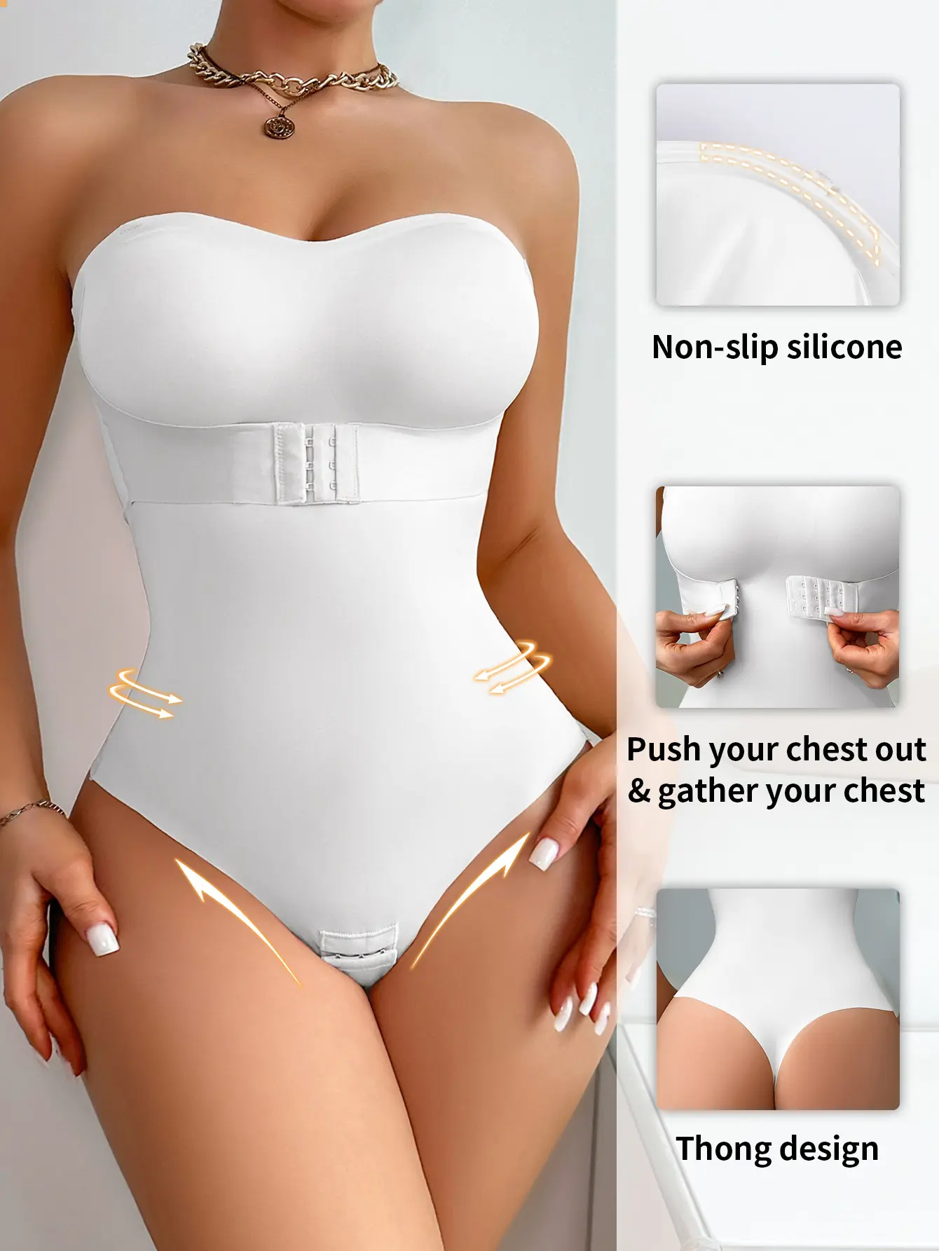 Women's Strapless Sweetheart Corset Bodysuit - Backless Shapewear with Tummy Control for Daily Outfits, Club Wear