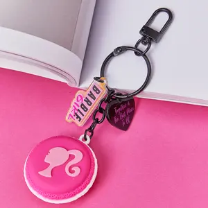 [Random One] Barbie-Inspired Macaron Keychain – Cute & Colorful Miniature Charm for Bags, Purses, Phones – Perfect Gift for Barbie Fans & Collectors