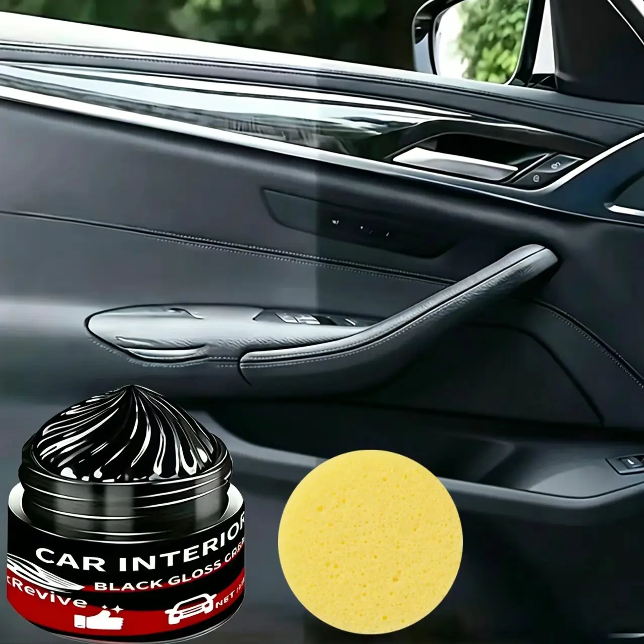 150g Tire Shine & Conditioner Cream, Deep Nourishment, Prevent Dry Cracking, UV Protection Deep Gloss Restore for Old & Faded Car Tires & Rubber Parts