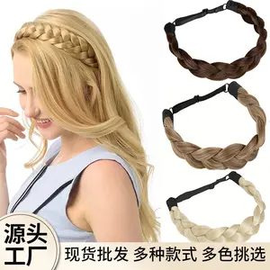Wide Braided Headband Hoop Fashion Hair Accessories Elastic Non-slip Band for Women and Girl
