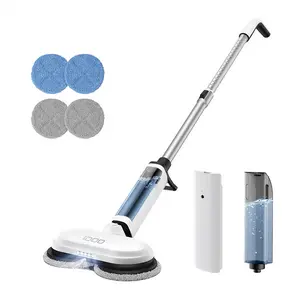 iDOO Cordless Electric Spin Mop with LED Headlight, Water Spray, 150min Runtime, Removable Battery & Large Tank,Home Floor Cleaning Machine