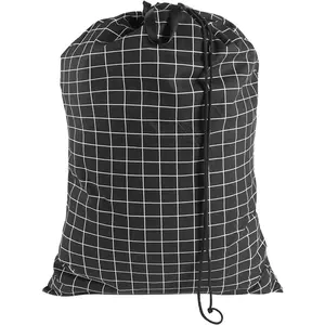 Heavy Duty Laundry Drawstring Bag with Strap, 28 x 40 Inches Travel Dirty Clothes Bag for Laundromat and Household, 6 Color