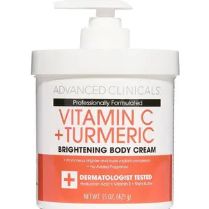 Vitamin C Cream Dry Skin Rescue Skin Care Face & Body Cream Infused W/Turmeric, Vitamin E, & Shea Butter. Firming & Brightening Anti Aging Moisturizer, 15 Fl Oz