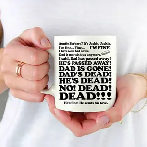 Roseanne Aunt Jackie Dad is Gone, Dad's dead Ceramic Coffee Mug, Funny Scene Accent Mug, Gift For Fan, Gift For Mom, Mothers Day Gift