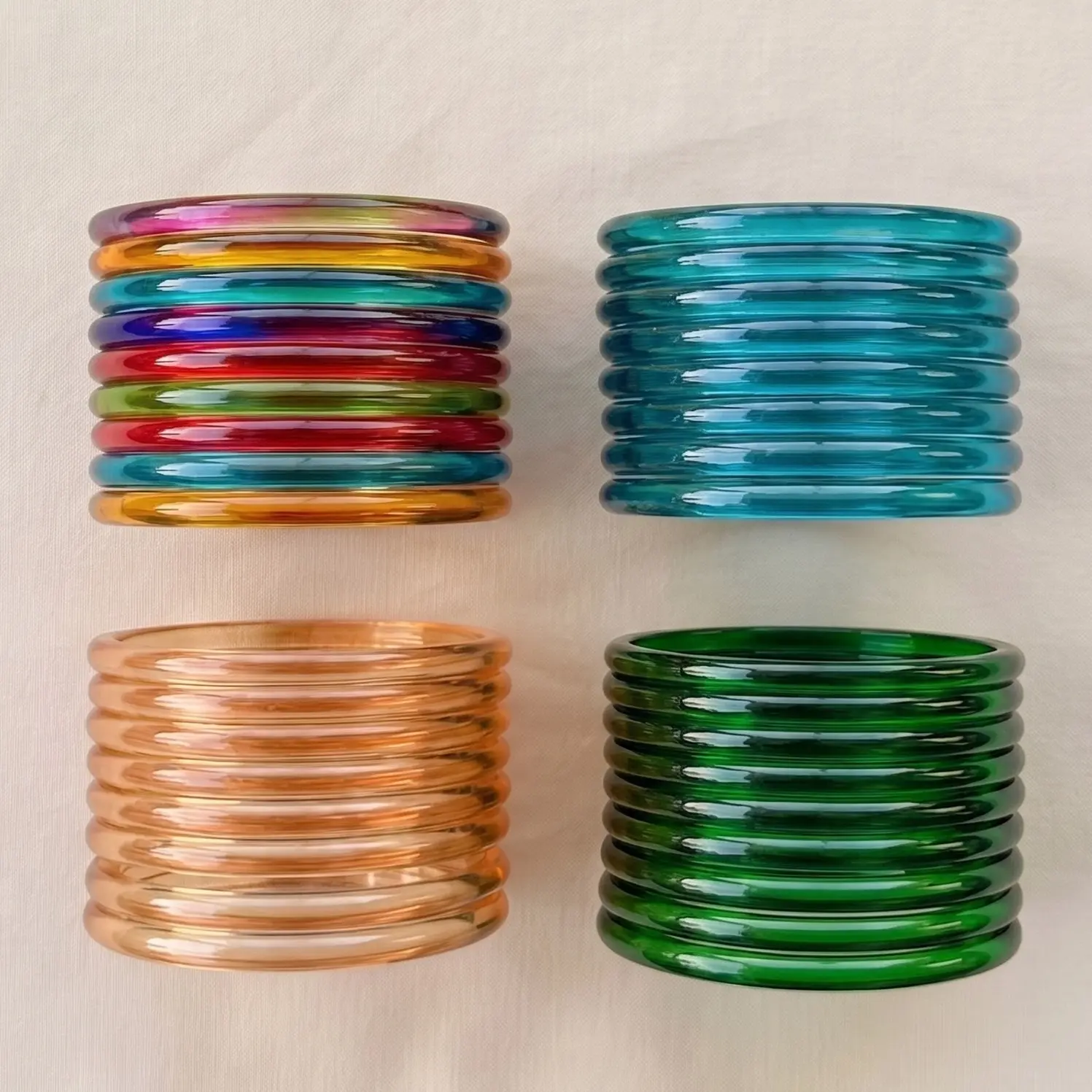 8-Piece Vibrant Multicolor High Shine Jelly Bangles - Colorful Bracelets, Trending Costume Jewelry, Birthday Gift Accessory, High Quality Bracelet, Happy Birthday, Birthday Ideas