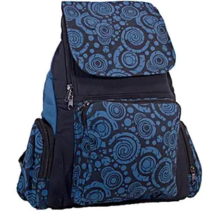 Black and Blue Circle Swirl Hippie Style Backpack