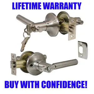 Constructor Rondo Entry Lever Door Lock with Knob Handle Lockset- Satin Nickel