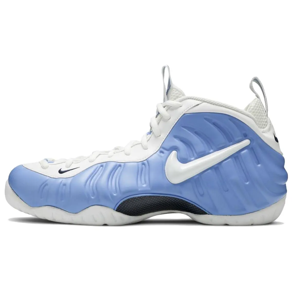 Nike Foamposite Pro Anti Slip Wear Resistant High Top Basketball Shoes Unisex Blue White