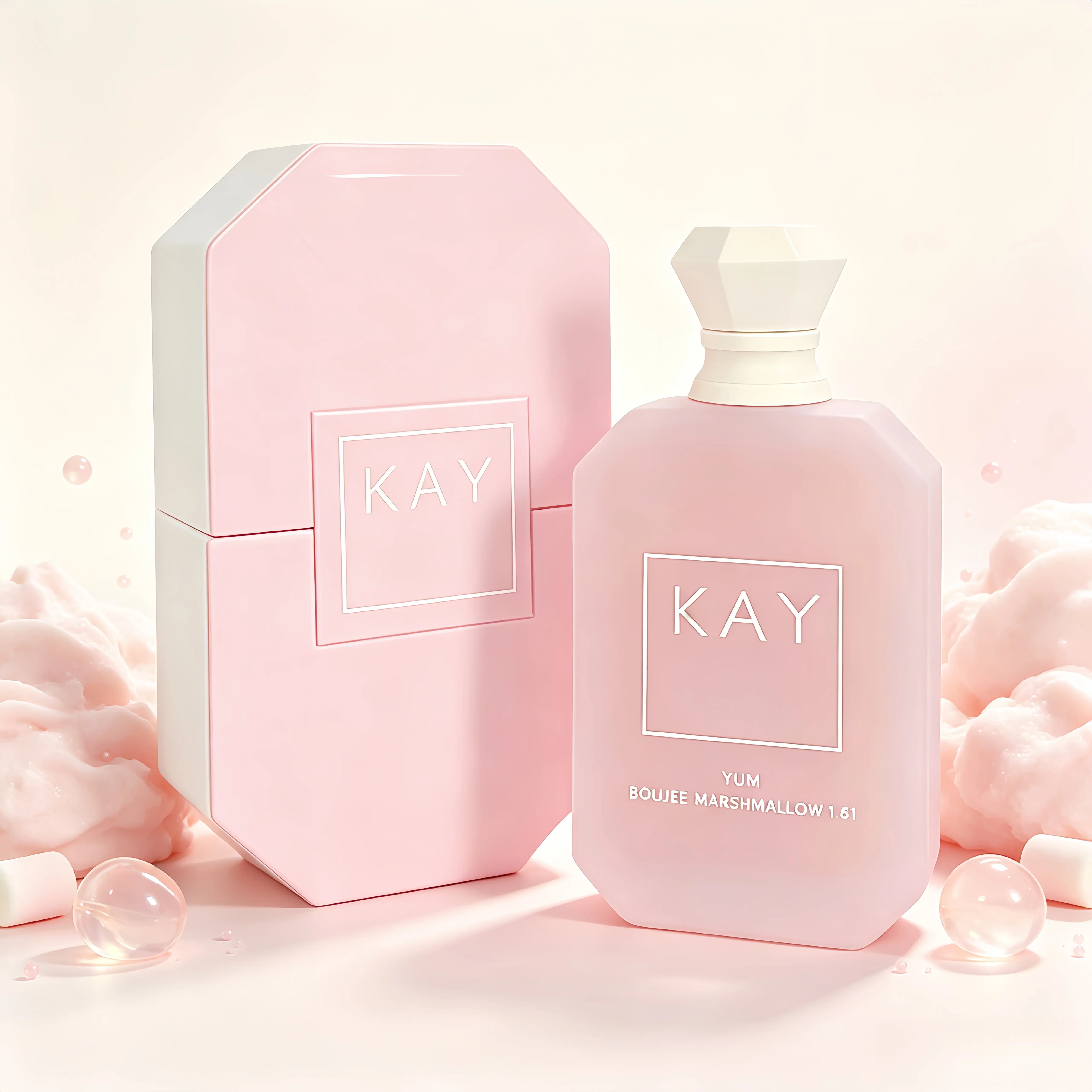 KAY Yum Boujee Marshmallow | 81 Eau de Parfum Intense Spray (3.4 oz/100ml), Creamy Marshmallow Vanilla Gourmand Perfume, Long Lasting Sweet Strawberry & Coconut Fragrance, Unisex Luxury Scent for Daily & Dating, Luxury Perfume, Gift For Her