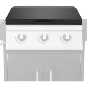 Hinged Lid Griddle Cover Compatible with 28 inch Blackstone Griddle with Rear & Right Grease Collection Steel Powder Coated Black