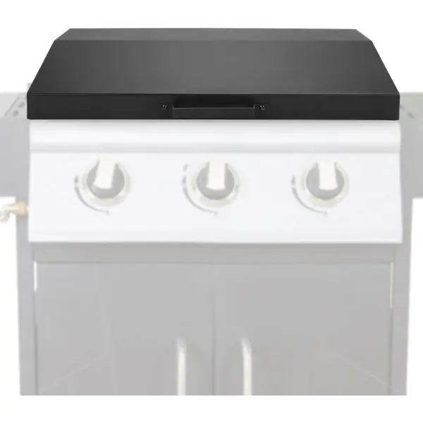 Hinged Lid Griddle Cover Compatible with 28 inch Blackstone Griddle with Rear & Right Grease Collection Steel Powder Coated Black
