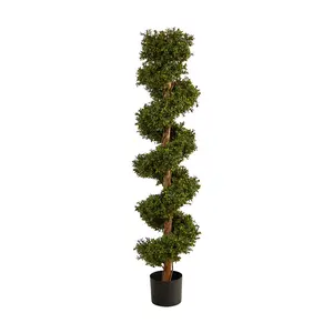 Nearly Natural 5' Boxwood Spiral Topiary Faux Tree