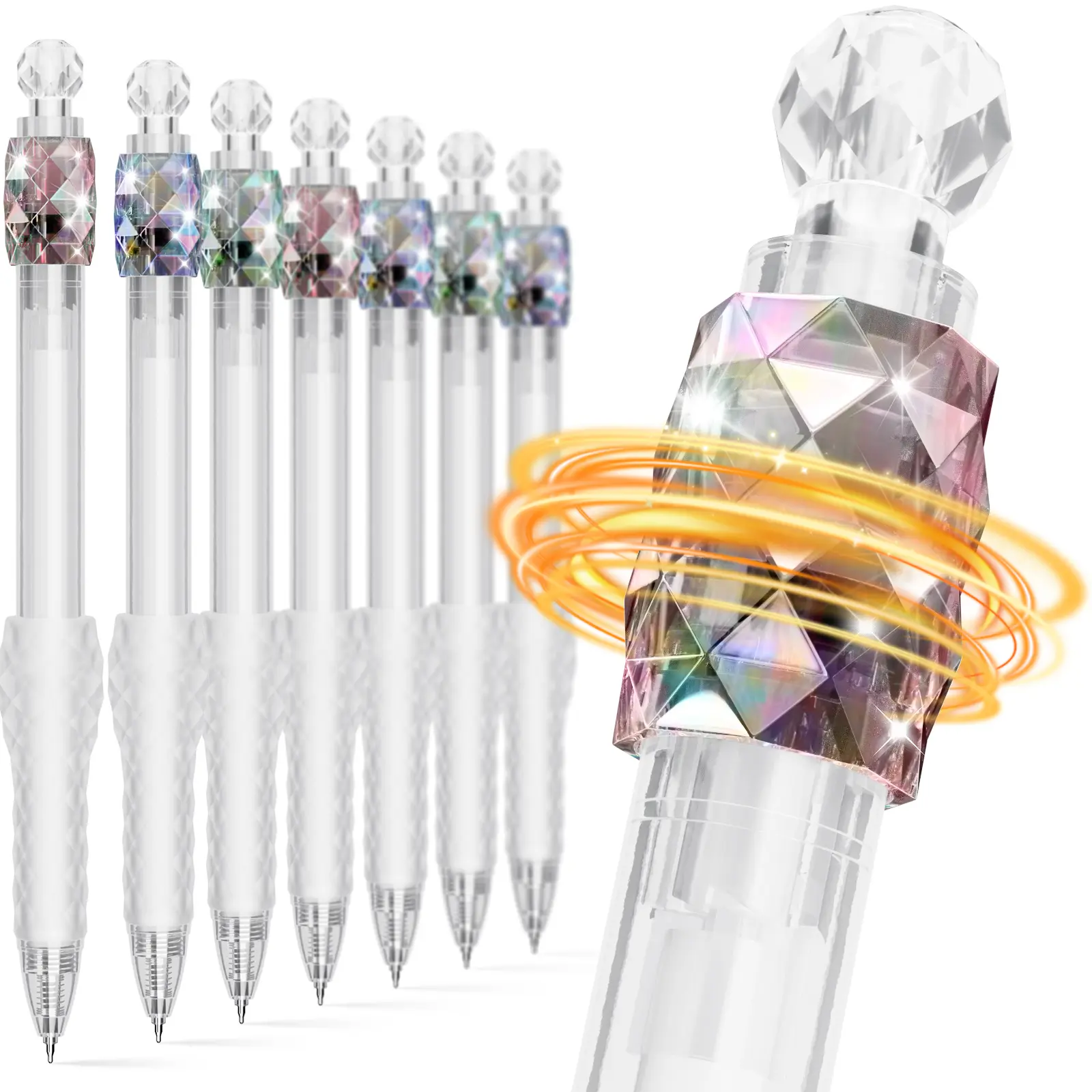 8 Pack Gel Pens, 0.7mm Fidget Rotating Design, Black Fine Point Ink, Smooth Writing, Soft Grip & Quick-Dry, Journaling Pens, Cute School & Office Supplies for Women and Men,back to school,back to school haul
