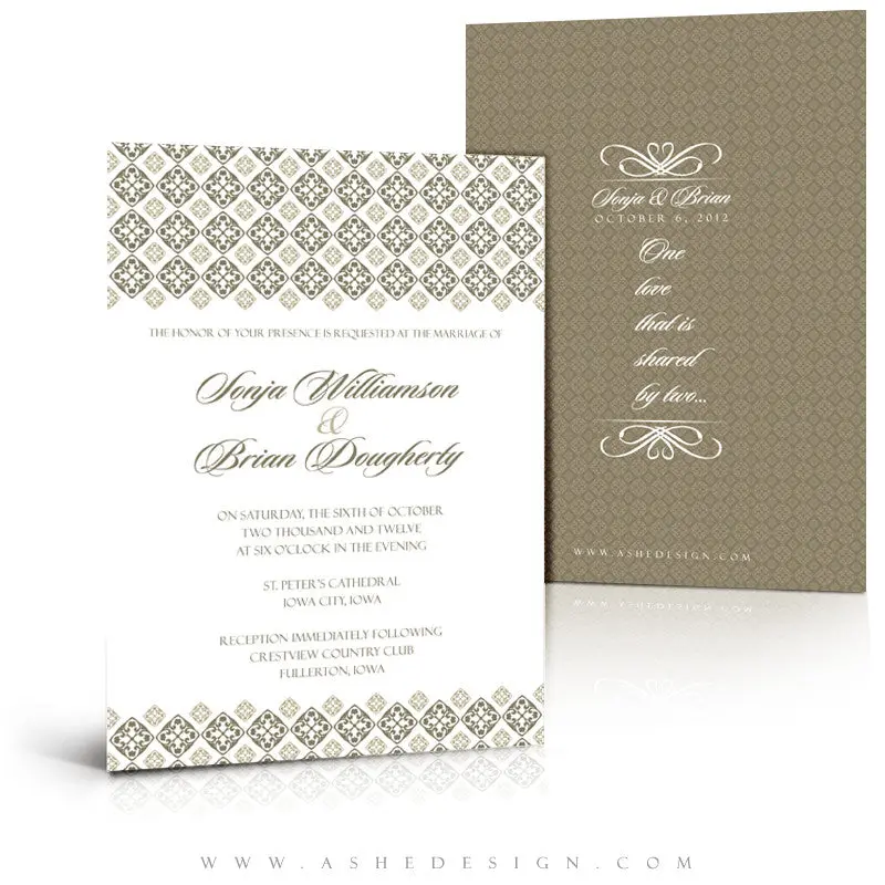 5x7 Flat Wedding Invitation - Our Destiny