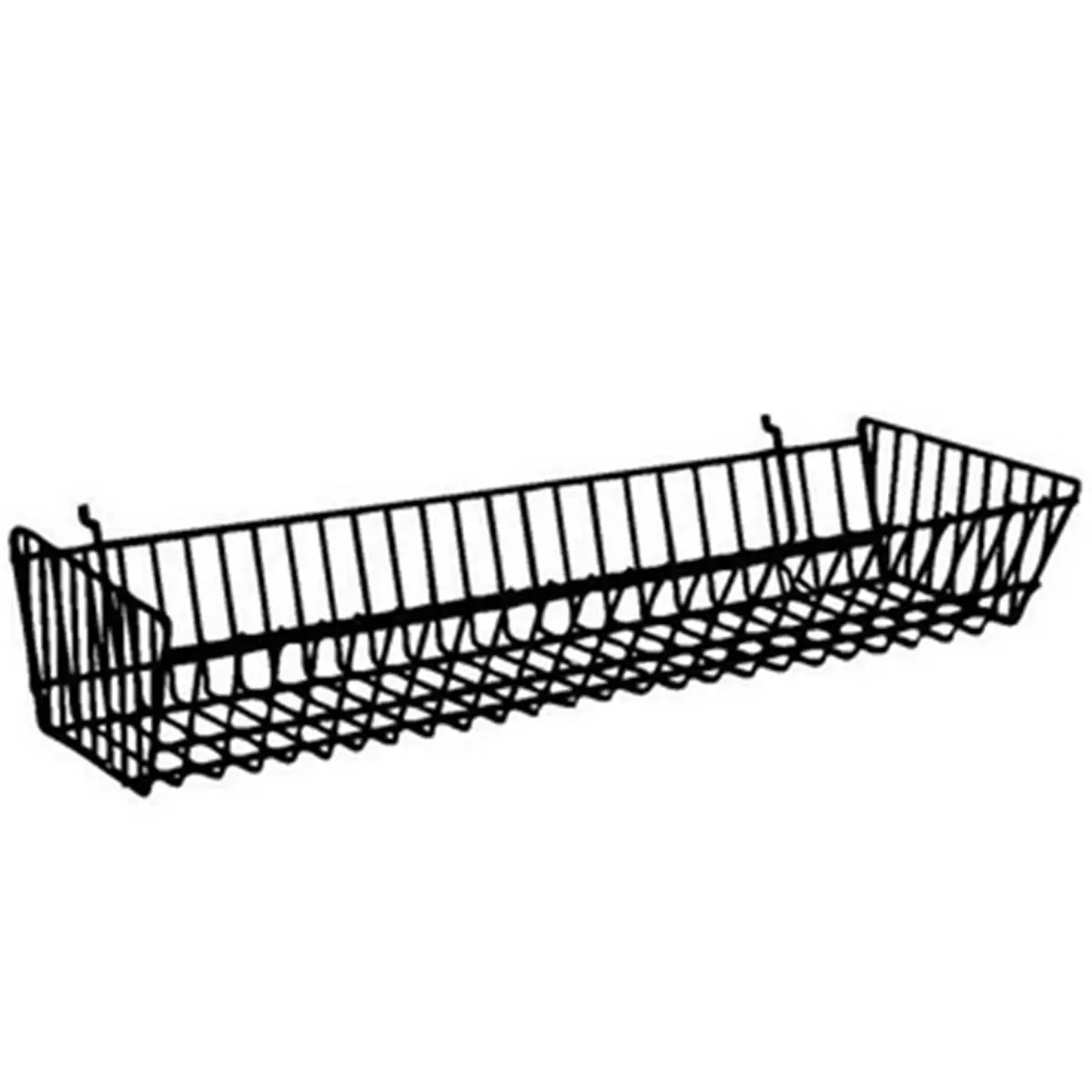 212 MAIN BSK12-WTE Double Sloping Home Organizer Basket, 24x10x5 in, White Home Storage Decor Accessory