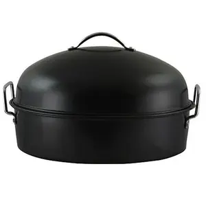 Gibson Home Kenmar High Dome Oval Roaster Set in Black Gibson Home Kenmar High Dome Oval Roaster Set in Black