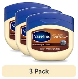 (3 Pack) Vaseline Rich Moisturizing Cocoa Butter Healing Petroleum Jelly for Dry Skin, 13 Oz Unilever
