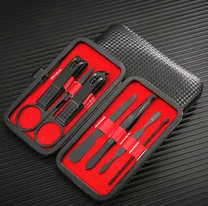 Professional Nail Care Set 7 pcs Stainless Steel Cuticle Nippers Clippers Eyebrow Trimmer Callus Remover Manicure Tools Unisex Home Grooming Kit Portable Lightweight Home Spa Equipment Nail Care Metal