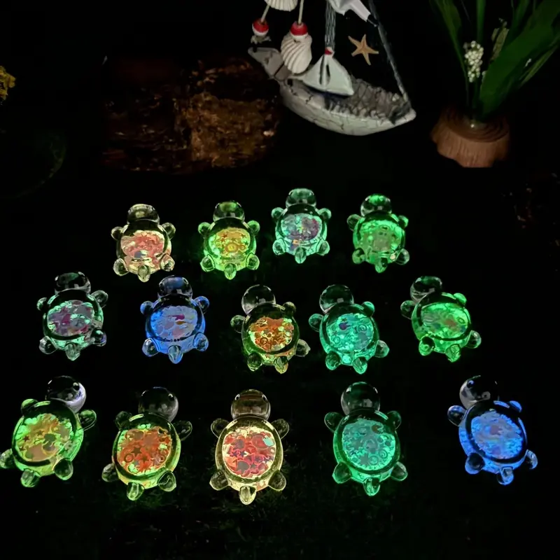 20-50pcs party favor pas luminous flashing turtle pendant, small party gifts for DIY jewelry, key chains, Charms for Bags, living room decoration, indoor and outdoor use, very suitable for Christmas, Easter, Hank Card Festival, Thanksgiving.