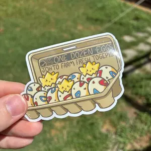 Togepis Christmas Sticker / Bumper Window Vinyl Decal Anime Sticker for Laptop, Water Bottle, Car, Gamer Gift