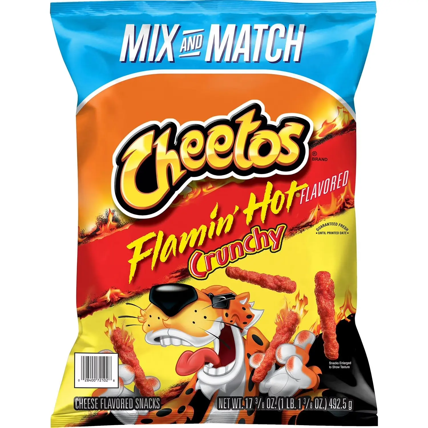 Cheetos Crunchy Flamin' Hot Cheesy Crisps - Bold Spicy Flavor, Bite-Sized Fried, 17.37 oz, PepsiCo Ambient Party Snack