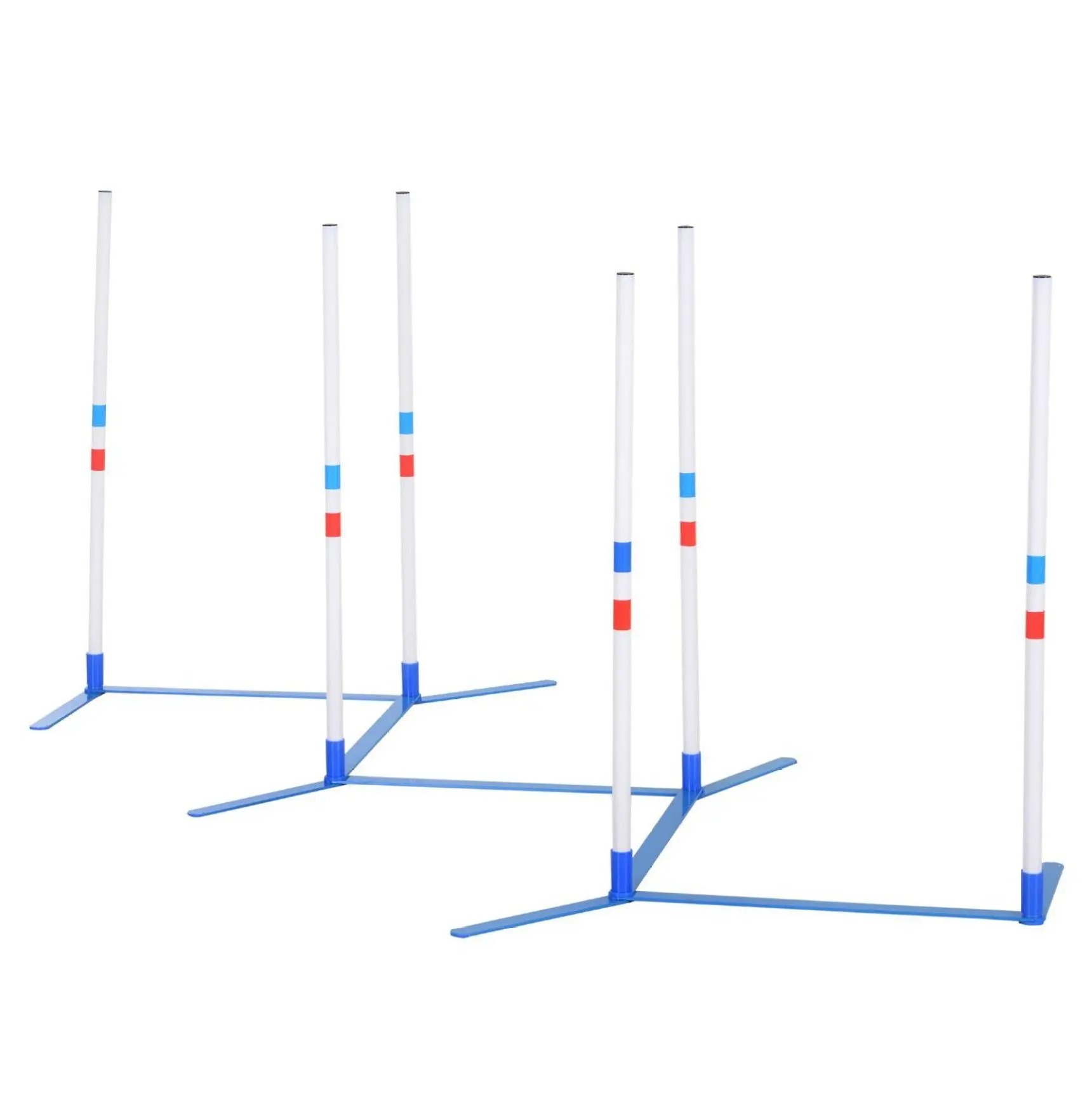 Dog Agility Poles Set, Weave Training Kit with Carry Bag - Adjustable Obstacle Course for Beginners, Outdoor Play Exercise Equipment for Dogs