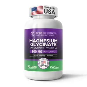 Magnesium Glycinate - Easy Magnesium Supplement with Zinc Glycinate & Vitamin D3, 90 Capsules support healthy blood pressure