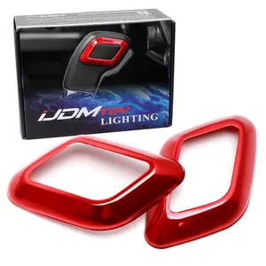 iJDMTOY 2pc Set Sports Red Aluminum Shift Knob Handle Decoration Cover Trims For Ford 2015-2020 F-150/Raptor