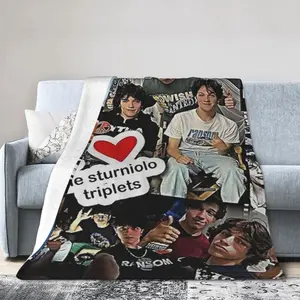 Sturniolo Triplets Blanket Throw Bedding Room Decor Flannel Blankets for Bed Sofa 50"x 40"