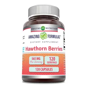 Amazing Formulas Hawthorn Berries 565 Mg Supplement | 120 Capsules | Non-GMO | Gluten-Free | Made in USA