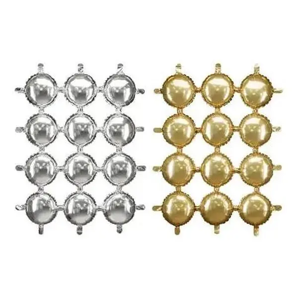 Foil Balloon Backdrop, Double-Sided Round Gold-Silver