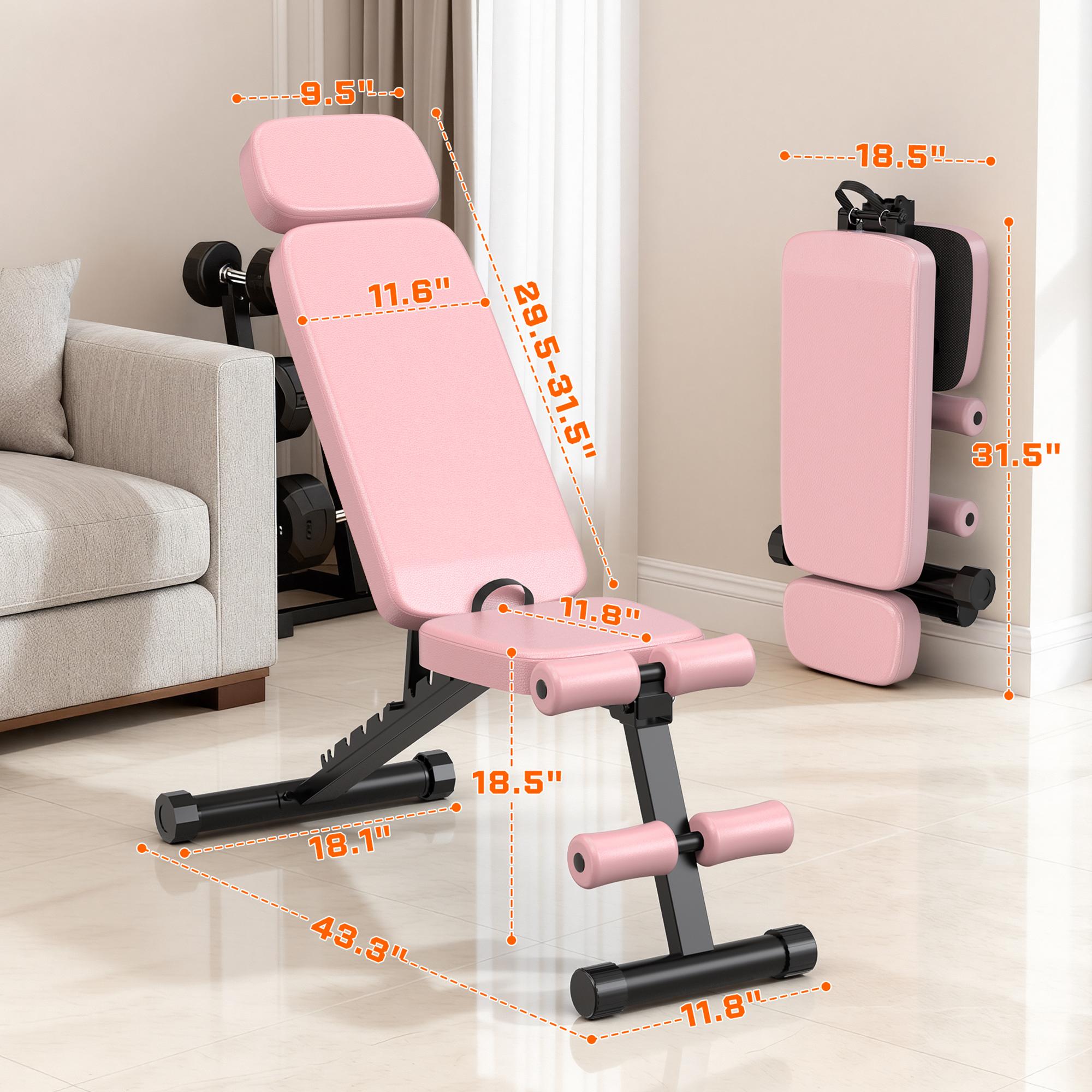 Bearbro 9 Positions Adjustable Weight Bench Foldable Workout Bench Olympic Weight Bench for Home Gym Full Body Strength Training Support up to 800lbs Sturdy Steel Construction with 1.8 Inch Cushions,BlackFriday Bearbro 9 Positions Adjustable Weight Bench Foldable Workout Bench Olympic Weight Bench for Home Gym Full Body Strength Training Support up to 800lbs Sturdy Steel Construction with 1.8 Inch Cushions,BlackFriday